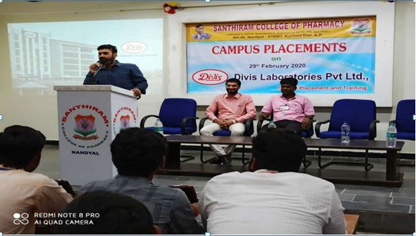 Campus Placements by Divis Laboratories Pvt. Ltd.