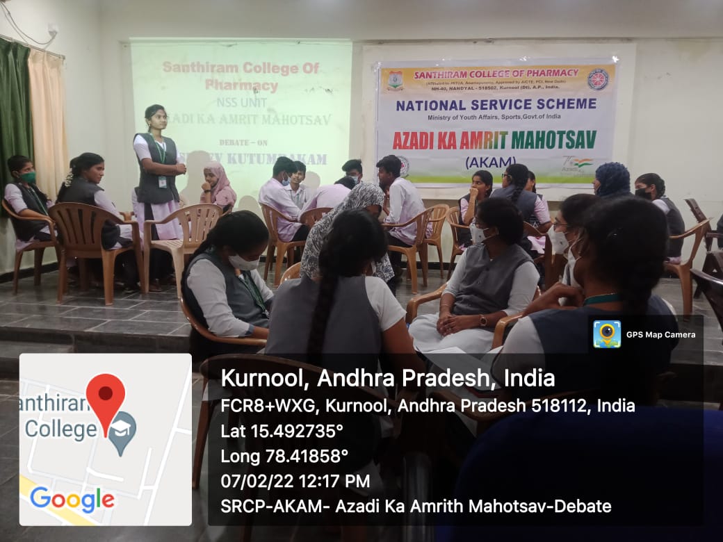 Azadi Ka Amrit Mahotsav - AKAM - Activities: Elocution, Debate, Guest Lecture, Essay Writing, Green Pharmacy 