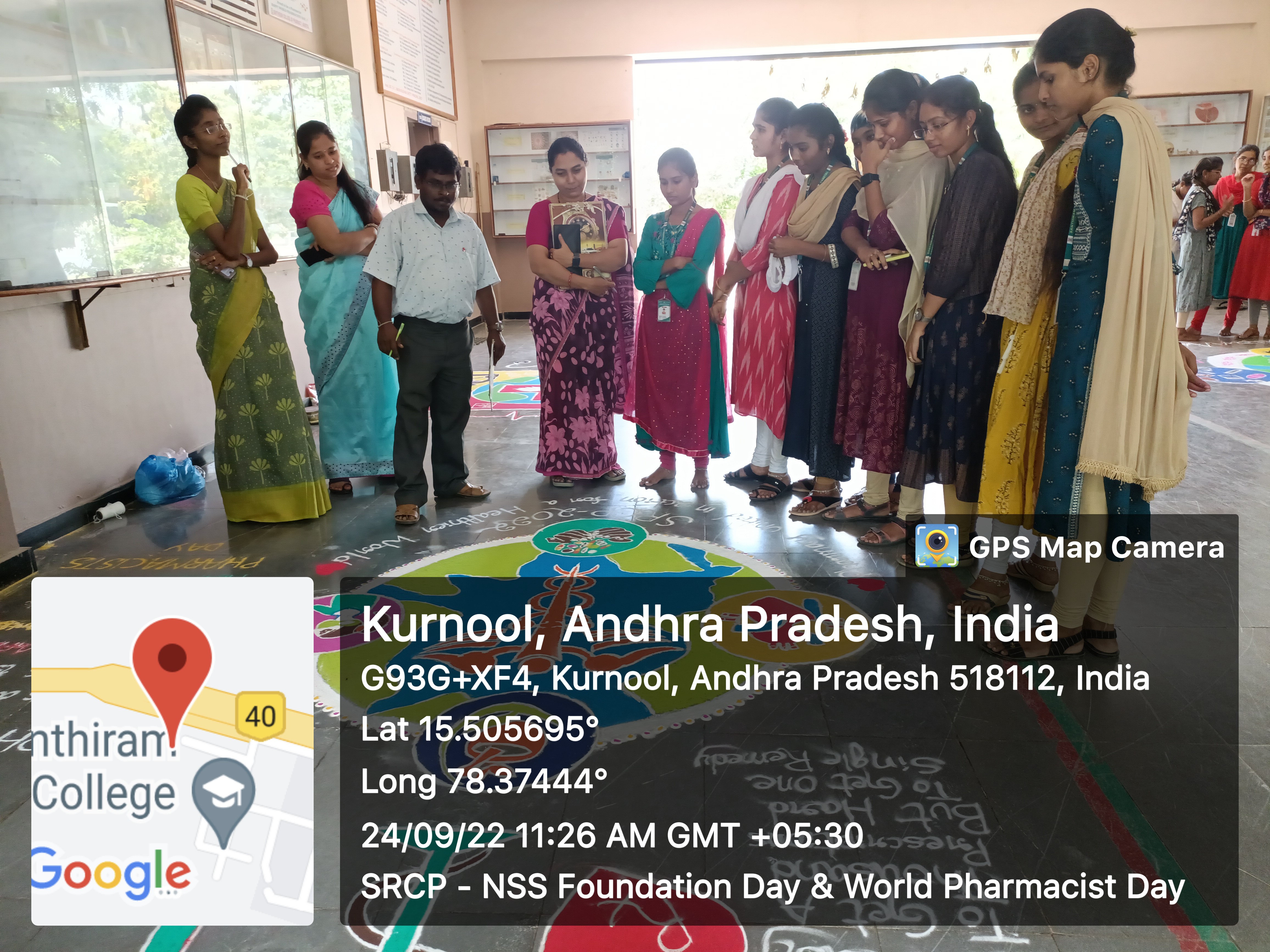 NSS Foundation Day & World Pharmacist Day - Rangoli