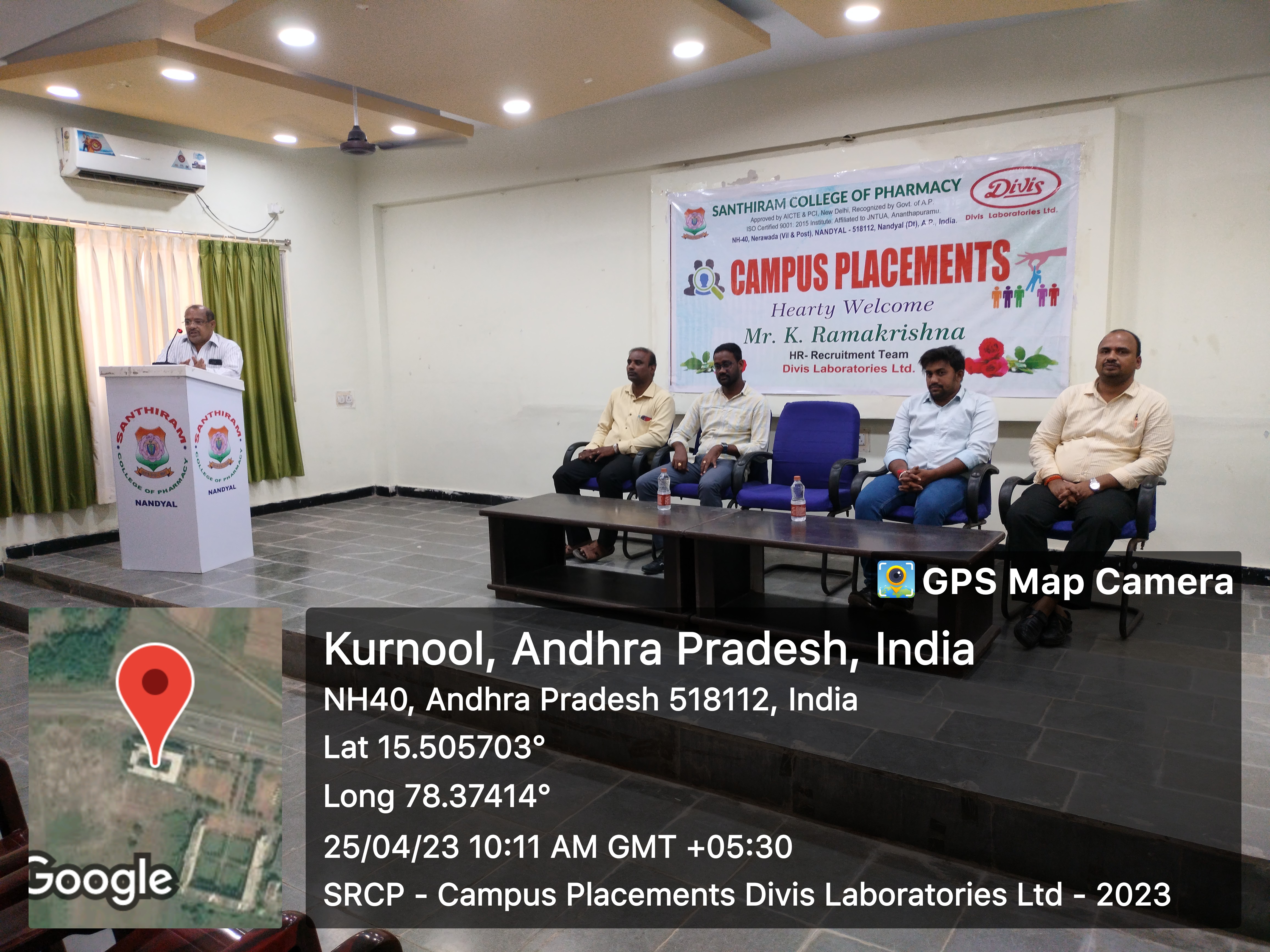Campus Placement Drive with Divis Laboratories, Hyderabad