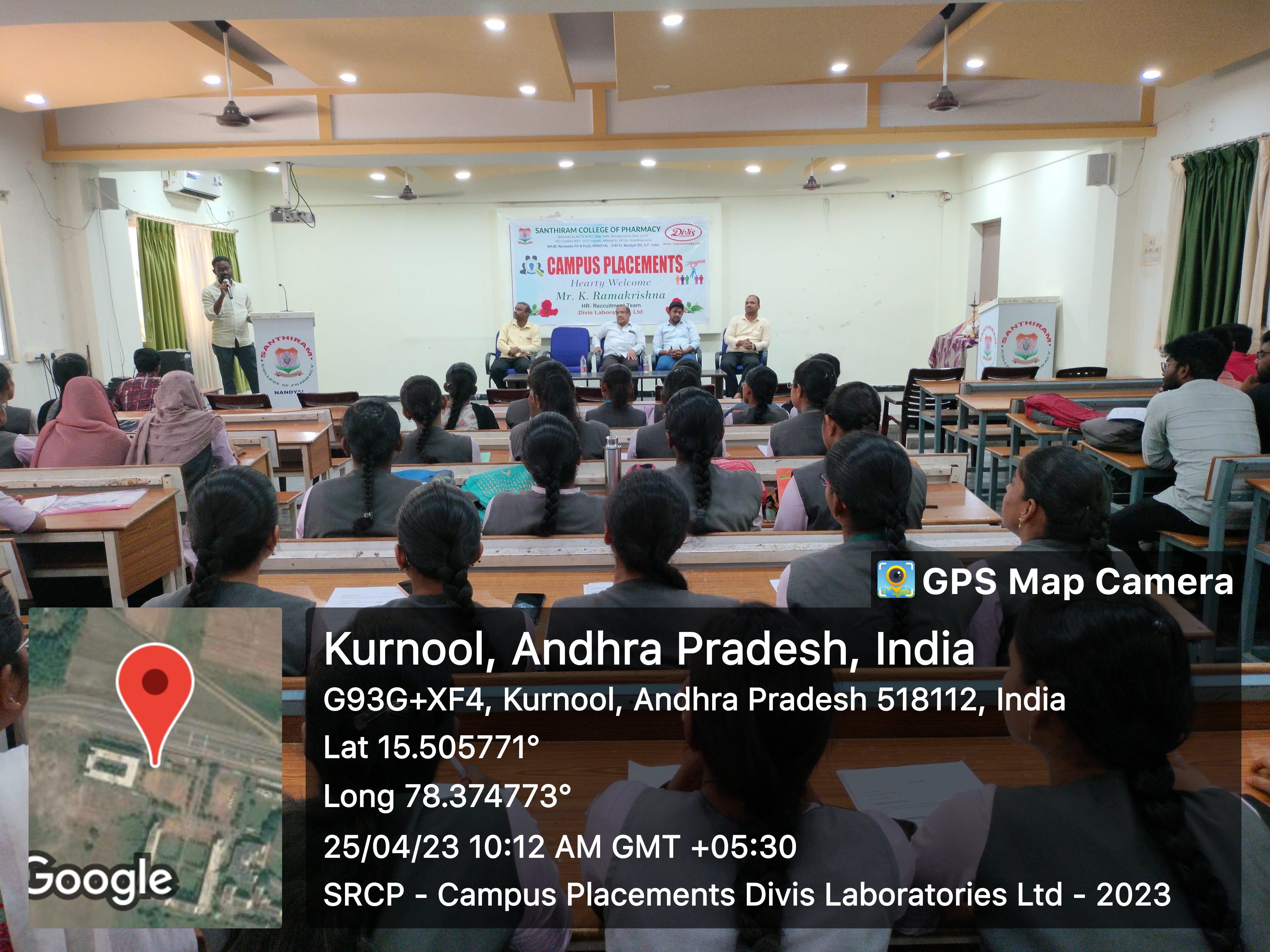 Campus Placement Drive with Divis Laboratories, Hyderabad