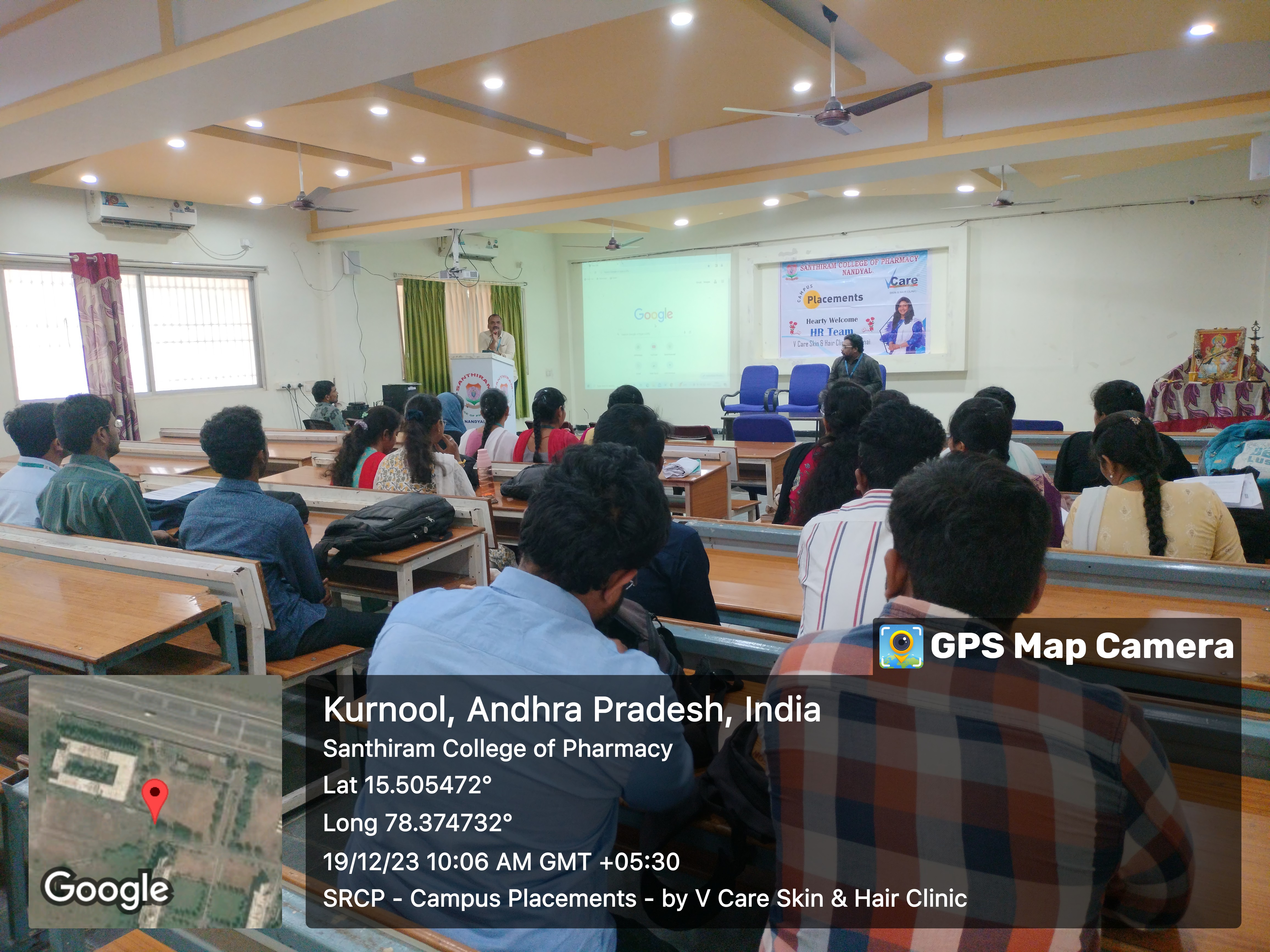 Campus Placement Drive with V Care Health Clinic (P) Ltd.