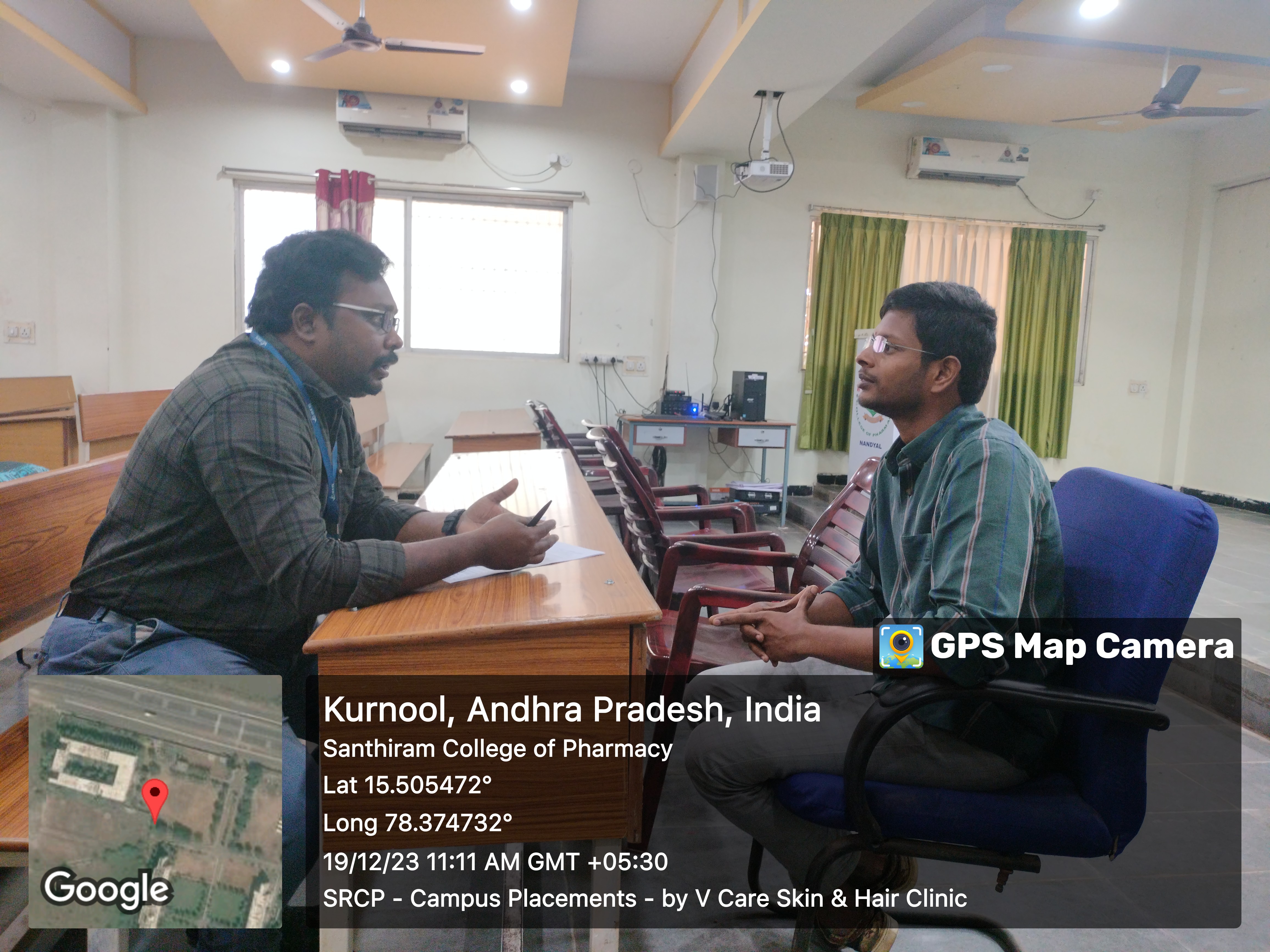 Campus Placement Drive with V Care Health Clinic (P) Ltd.